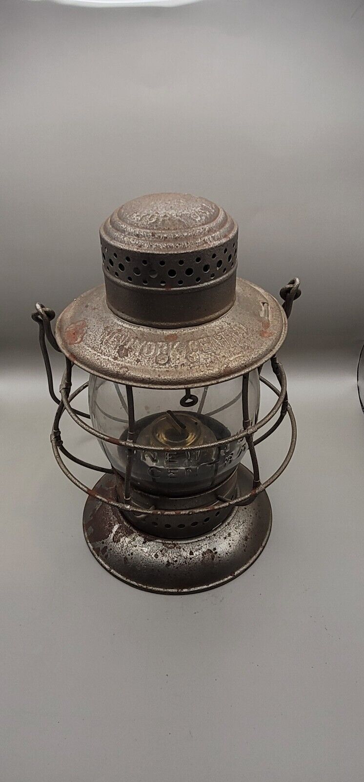 Dietz No. 6 New York Central Bell Bottom Lantern Clear Etched Globe