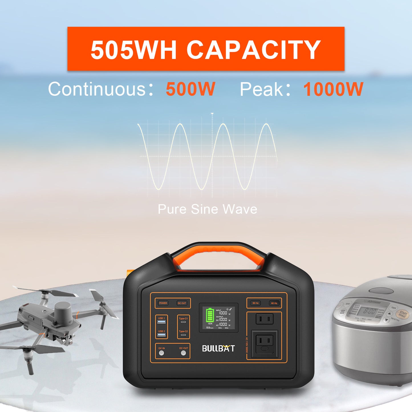 500W Outdoor Energy Storage Power Supply