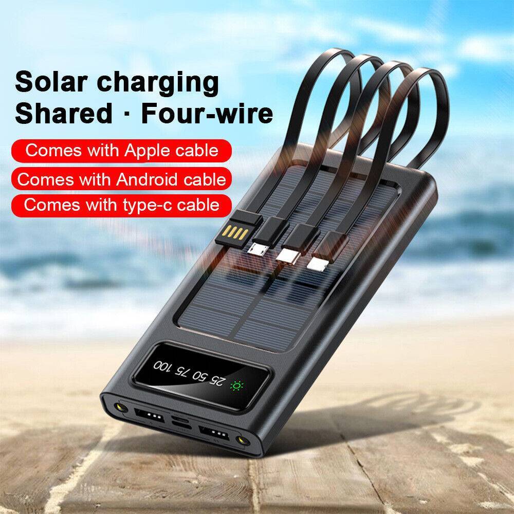 2024 Super 3000000mAh 4 USB Portable Charger Solar Power Bank For Cell Phone