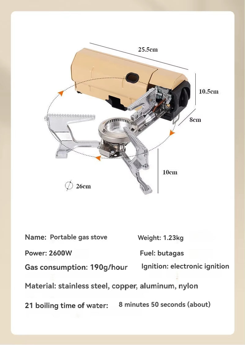 The "Pack-It-Up and Fry-It-Up" 2670W Portable Picnic Gas Blaster for Outdoor Culinary Adventures!